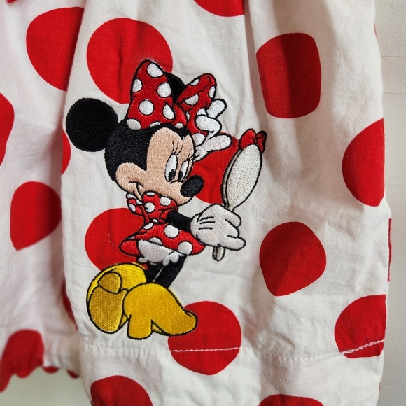 Disney Parks Baby Girl Minnie Mouse Polka Dot Red White Dress Bloomers 6 Months - Picture 4 of 8